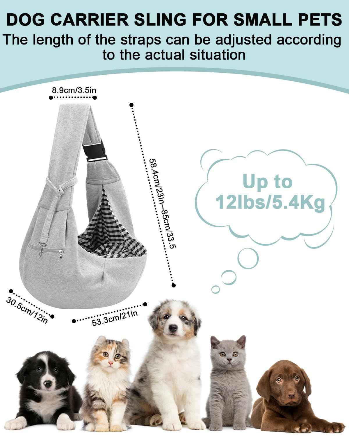 Grey Dog Carrier Bag - Small Dog