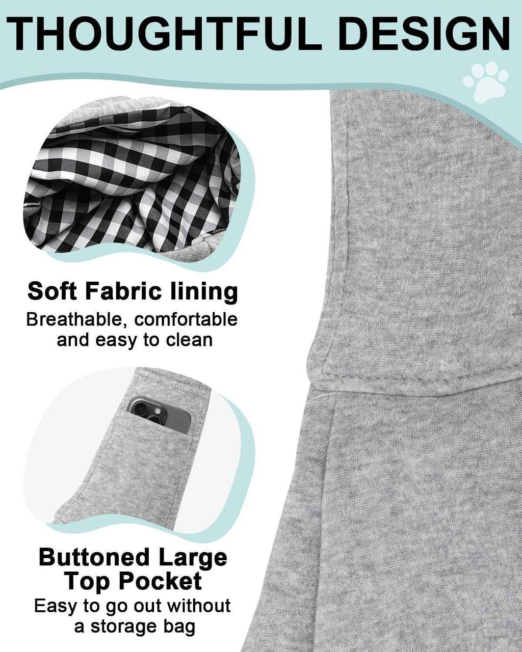Grey Dog Carrier Bag - Small Dog