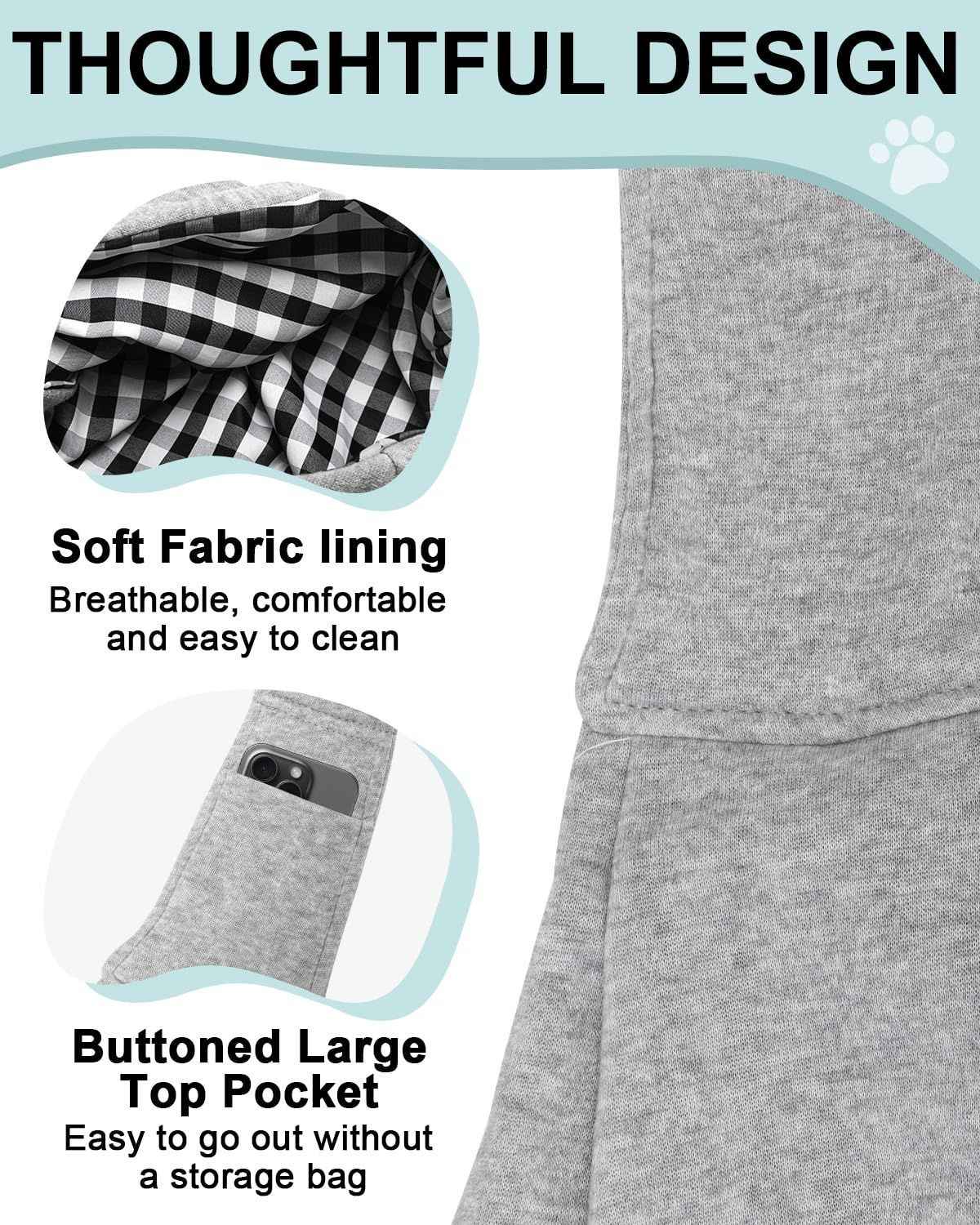 Grey Dog Carrier Bag - Small Dog