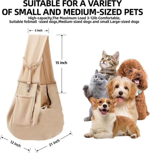 Animal Carrier Bag - Max 10 Kg - For Cats, Dogs and Pets - Khaki