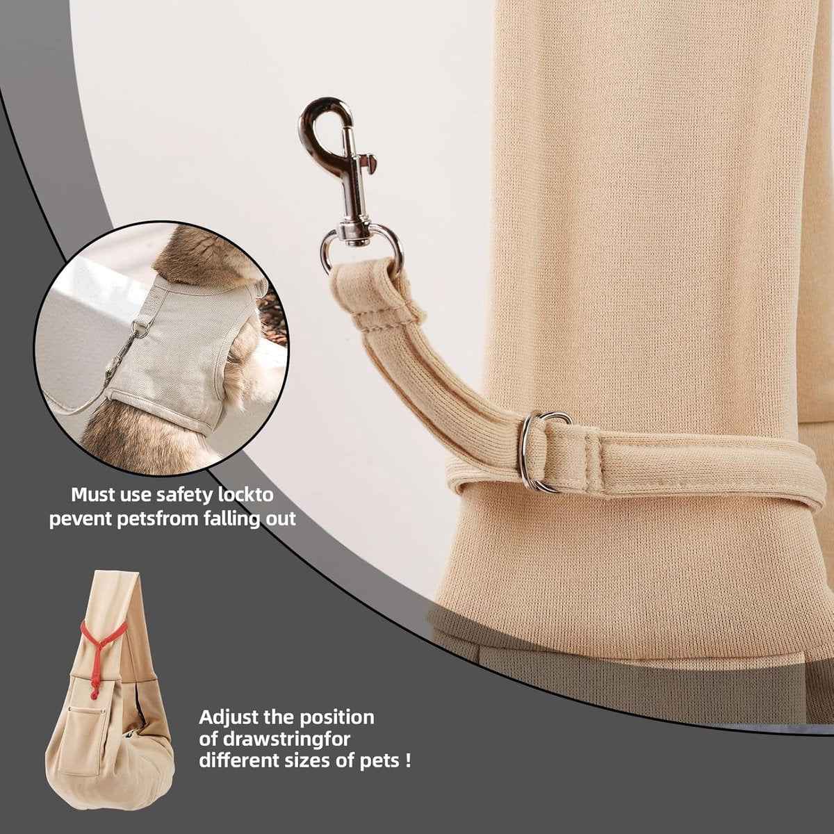 Animal Carrier Bag - Max 10 Kg - For Cats, Dogs and Pets - Khaki