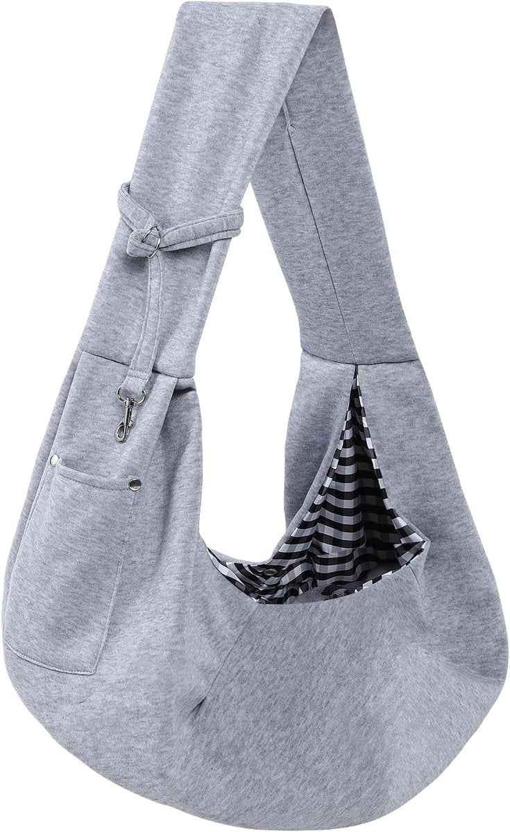 Dog carrier bag - reversible puppy carrier bag - pet bag - cat backpack - dog and cat carrier bag - with storage compartment - shoulder bag - hands-free dog carrier bag - for small dogs and cats - Grey