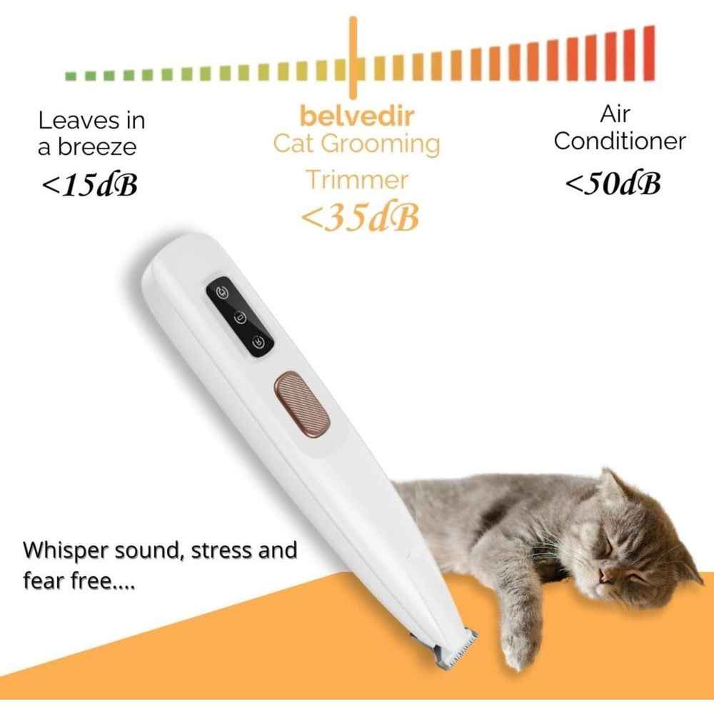 Cat Grooming Trimmer, Low Noise Waterproof Rechargeable Pet Paw Trimmer for Paws, Ears, Face, Eyes
