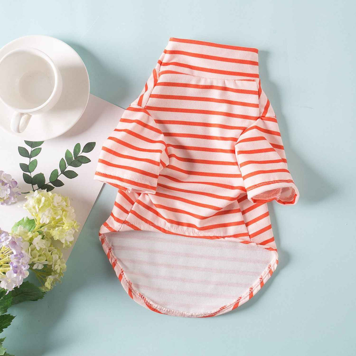 Odd Pet Dog Clothes Striped Vest Small Breed Spring Bear love flower pink