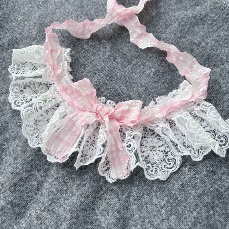 Dog Cat Bib Scarf Bow Tie Pet Accessories Green Blue S lace length 20cm strap length 40cm