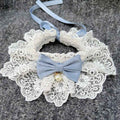 Dog Cat Bib Scarf Bow Tie Pet Accessories Green Blue XL lace length 35 long cm strap length 60cm