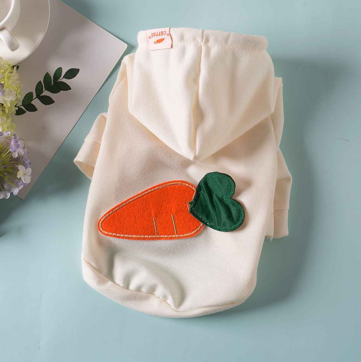 Pet Dog Clothes Hooded Sweatshirt Qichong Small Breed pull radish gray L