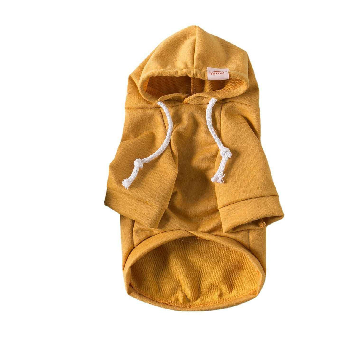 Pet Dog Clothes Hooded Sweatshirt Qichong Small Breed pull radish yellow M
