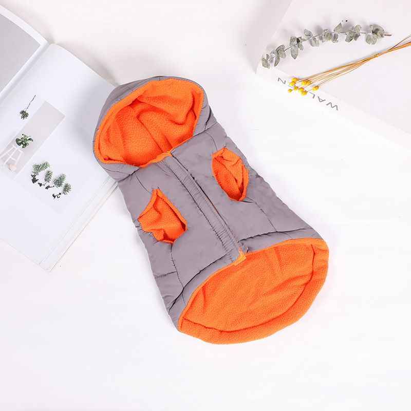 Dog Vest Cotton Winter Warm Waterproof Pet Clothing Gray M
