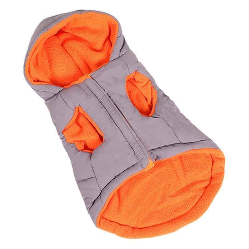 Dog Vest Cotton Winter Warm Waterproof Pet Clothing Gray M