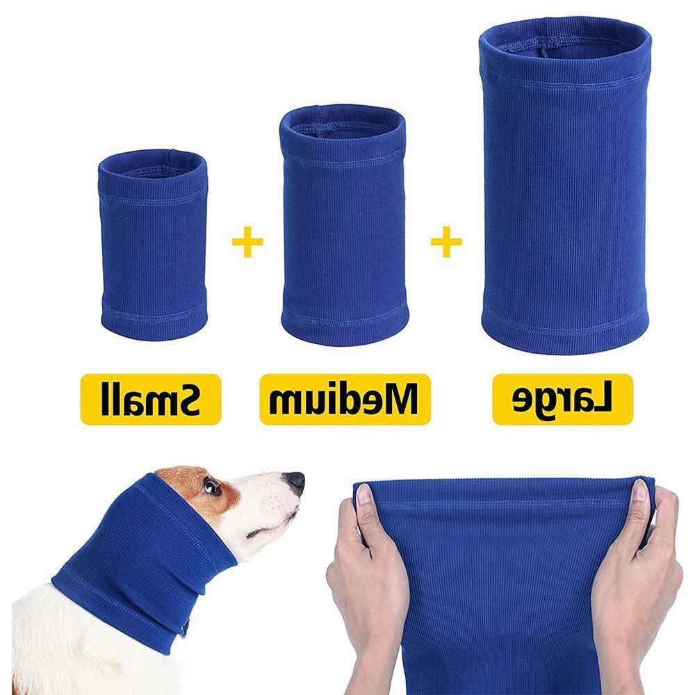 Pet Dog Ear Muffs Anti Noise Soft Winter Warm Blue Code S