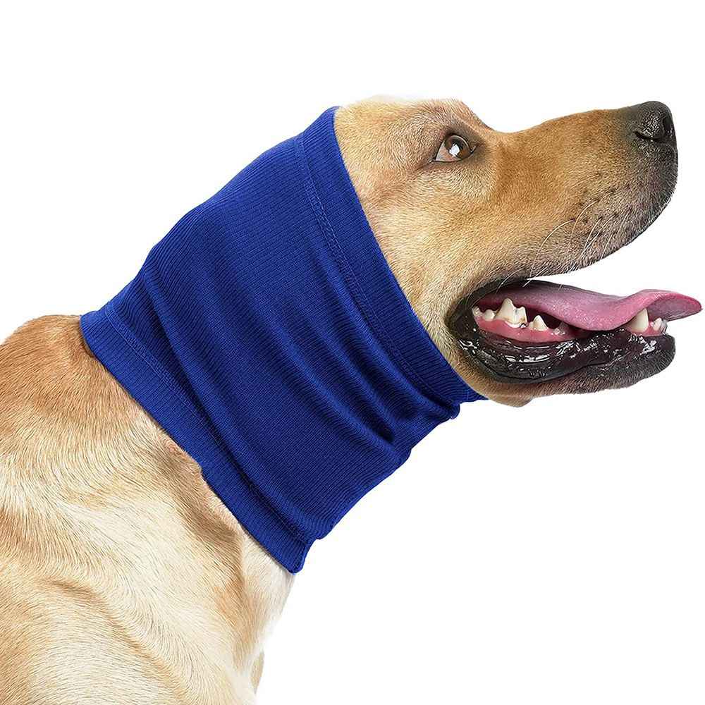 Pet Dog Ear Muffs Anti Noise Soft Winter Warm Blue Code L