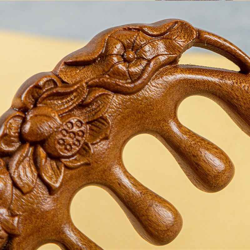 Sandalwood Massage Comb Five Tooth Head Default item Green sandalwood five teeth