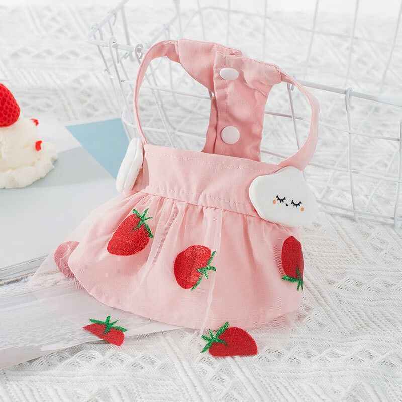 Pet Clothing Polyester Skirt Pretty Pet Pink strawberry cloud style random 2XL