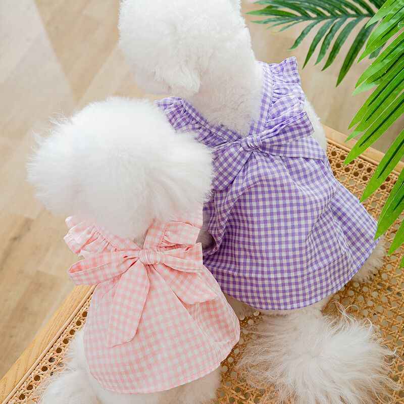 Pet Clothing Polyester Skirt Pretty Pet Pink strawberry cloud style random 2XL