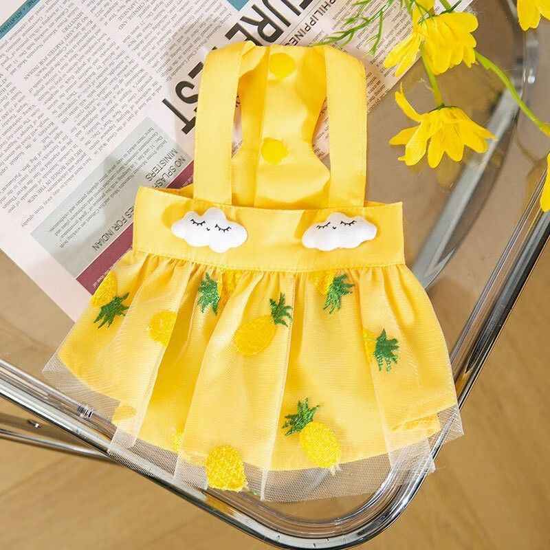 Pet Clothing Polyester Skirt Pretty Pet Yellow pineapple (cloud style random) XS (recommended weight 0.50 kg-1.50 kg