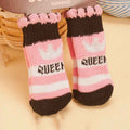 Foot art mouse Pet Socks Cartoon Anti Slip Pink Crown L [recommended foot width is about 4.5] 6-11kg within