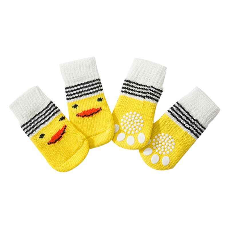 Foot art mouse Pet Socks Cartoon Anti Slip Blue Panda Xl-super large [recommended within 5.5] 11-16kg within