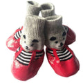 Rubber Dog Shoes Waterproof Anti Slip Red bear shoes Medium size m comes with 4 straps. recommended [within 1.5-4kg cm] shoe width 4.5cm