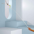 CHIYOOSU Cat Teaser Wand with Feather Bell Indian big-eyed monster extension pole with three sections telescopic