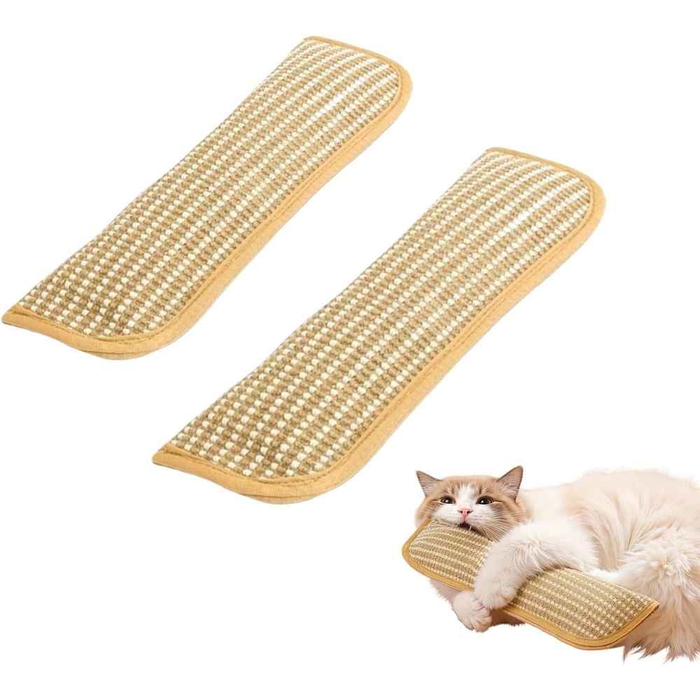 Pillow, 13.4In Interactive Chew Toy with Sisal Scratching Pad, Bite-Resistant Teething Toy for Indoor Cats & Anxiety Relief