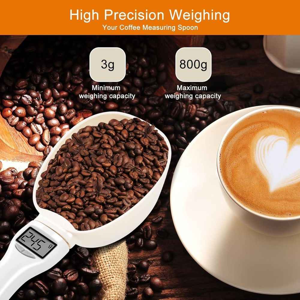 Electronic Measuring Cup, Digital Measuring Spoon Scale 800g/0.1g High Precision with LCD Display & Multiple Units g/oz/ml/Cup for Pet Dog Cat Food
