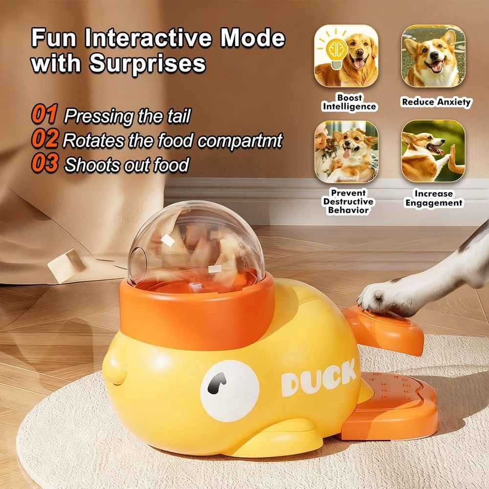Cat Treat Dispenser, Interactive Puzzle Slow Feeder, Adjustable Treat Release for Small Medium Dogs, Cats, IQ Training and Boredom Relief