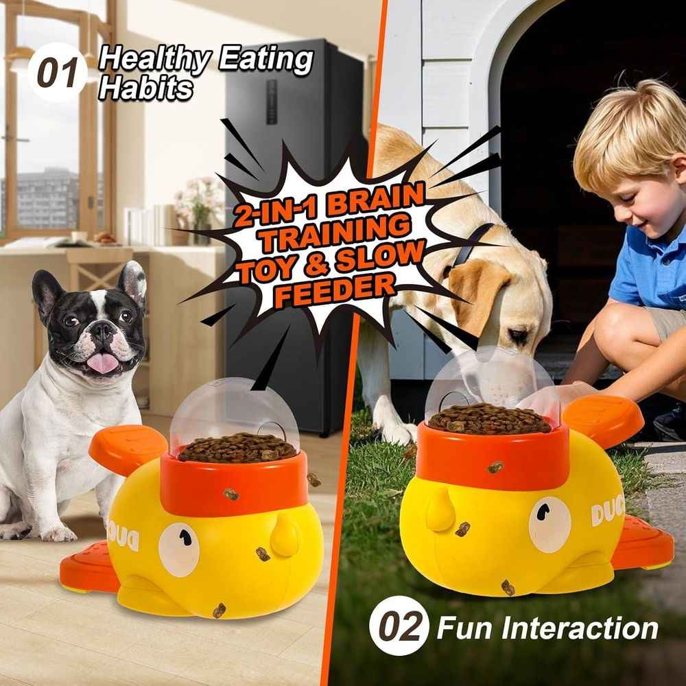 Cat Treat Dispenser, Interactive Puzzle Slow Feeder, Adjustable Treat Release for Small Medium Dogs, Cats, IQ Training and Boredom Relief
