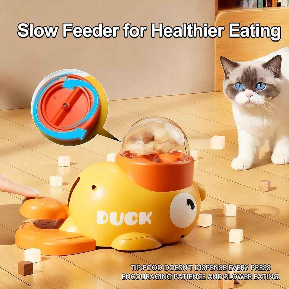 Cat Treat Dispenser, Interactive Puzzle Slow Feeder, Adjustable Treat Release for Small Medium Dogs, Cats, IQ Training and Boredom Relief