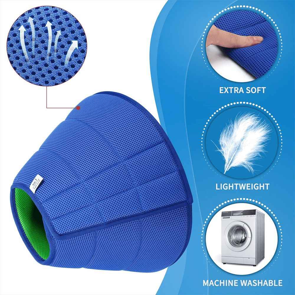 Extra Soft Dog Cone for Dogs After Surgery, Breathable Dog Cones for Large Medium Small Dogs and Cats, Adjustable Dog Recovery Collar for Pets,Blue Green,Size:M