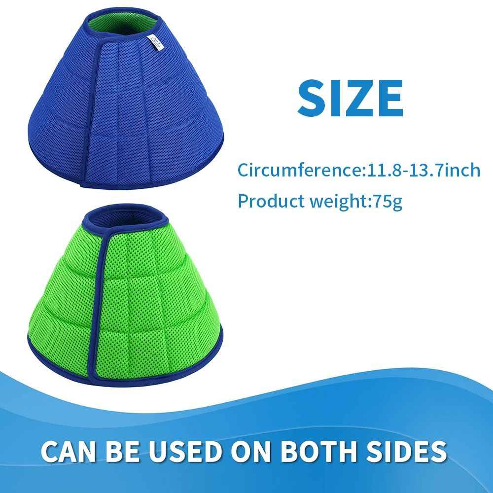 Extra Soft Dog Cone for Dogs After Surgery, Breathable Dog Cones for Large Medium Small Dogs and Cats, Adjustable Dog Recovery Collar for Pets,Blue Green,Size:M