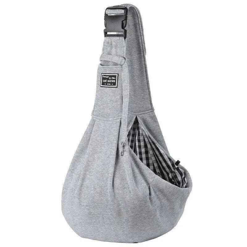 Portable Pet Sling Carrier Shoulder Bag for Small Dogs and Cats Travel Outdoor - Grey