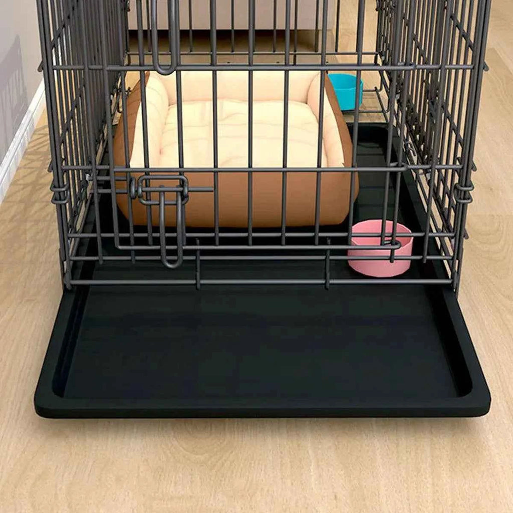 Metal Dog Crate Pet Cage with Divider for Puppies Cats Kennel Indoor Pet House - Large-Pink