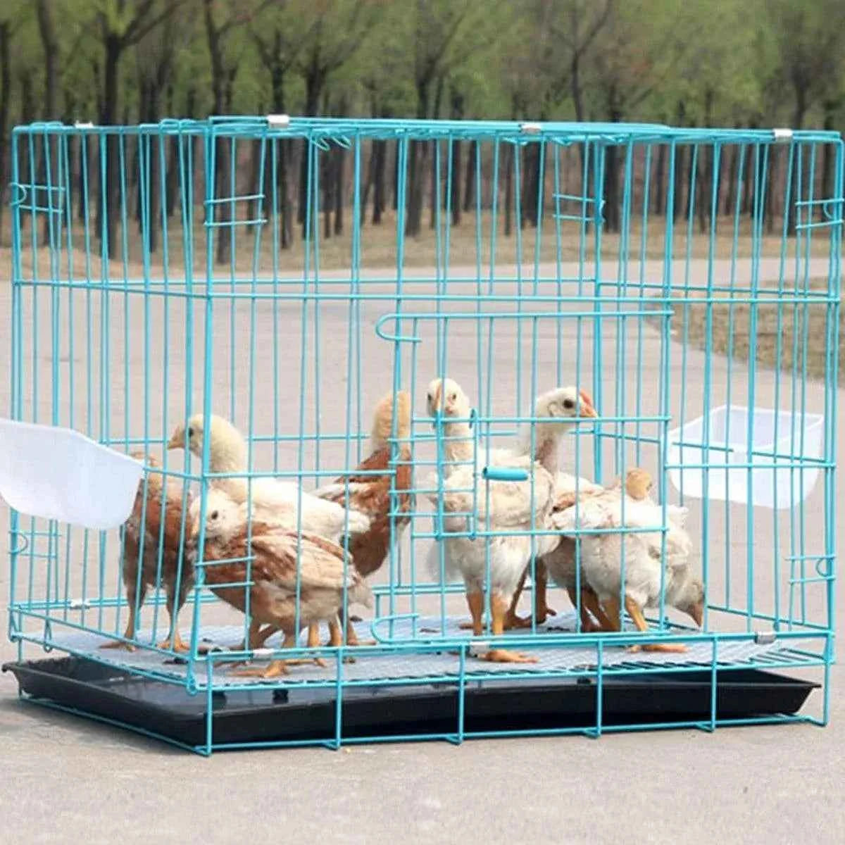 Metal Dog Crate Pet Cage with Divider for Puppies Cats Kennel Indoor Pet House - Large-Pink