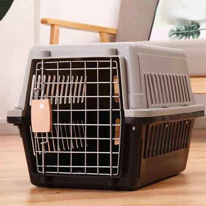 Portable Pet Travel Carrier Crate for Dog Cat Rabbit Ventilated Transport Box - Blue