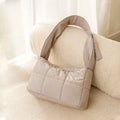 Light Grey Foldable Insulated Quilted Pet Shoulder Bag with Adjustable Peep Hole & Safety Buckle - Thickened Warm Travel Tote for Small Dogs & Cats Within 5.7KG