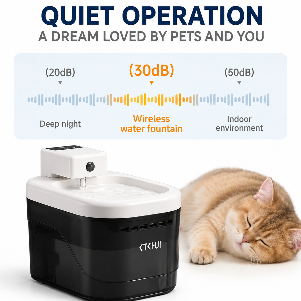 Black and White Motion-Sensor Pet Water Fountain – 2 L product image