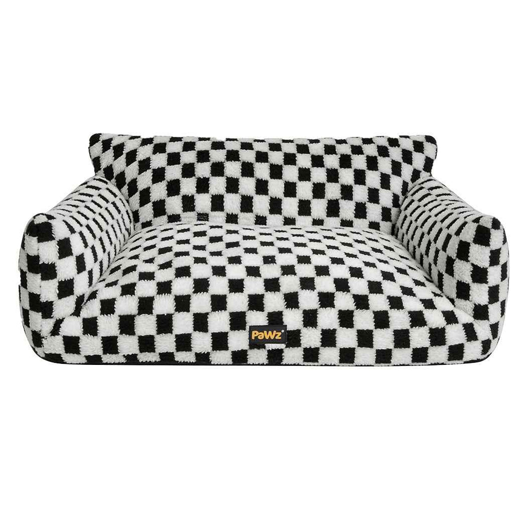 Pawz Pet Bed Plush Checkered Dog Bed Washable Cat Bed
