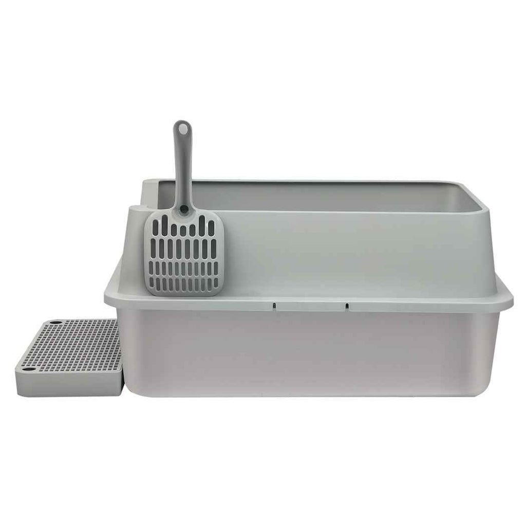 Pawz Stainless Steel Large Semi-Enclosed Cat Litter Box