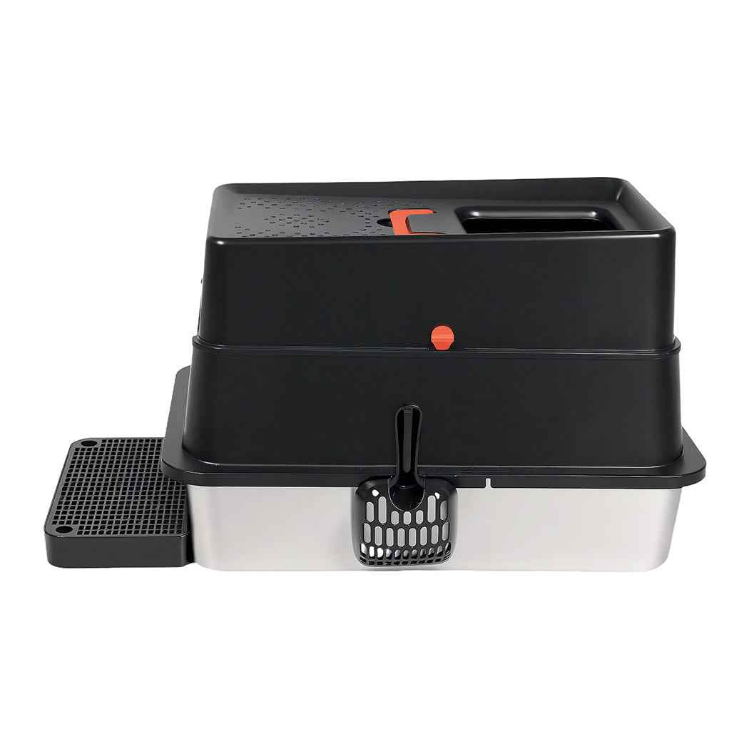 Pawz Stainless Steel Large Enclosed Cat Litter Box