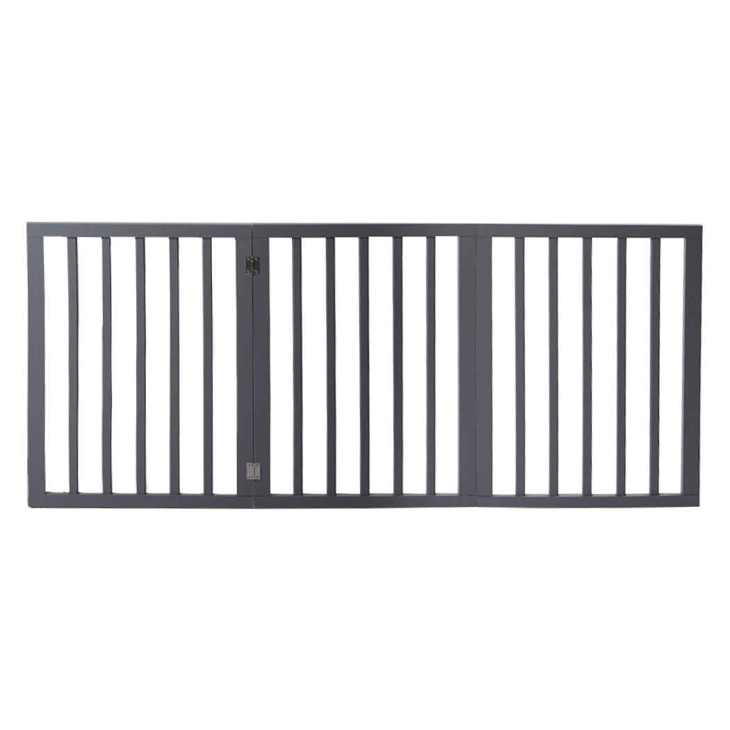 Wooden Pet Gate Dog Fence Retractable Grey 2000x 3MM