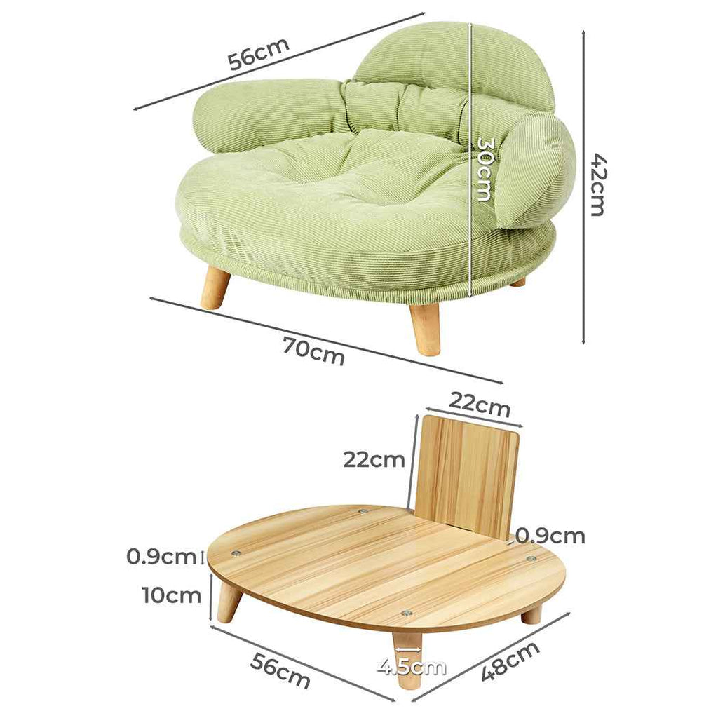 Pawz Elevated Pet Dog Cat Sofa Bed Couch XL Size Green