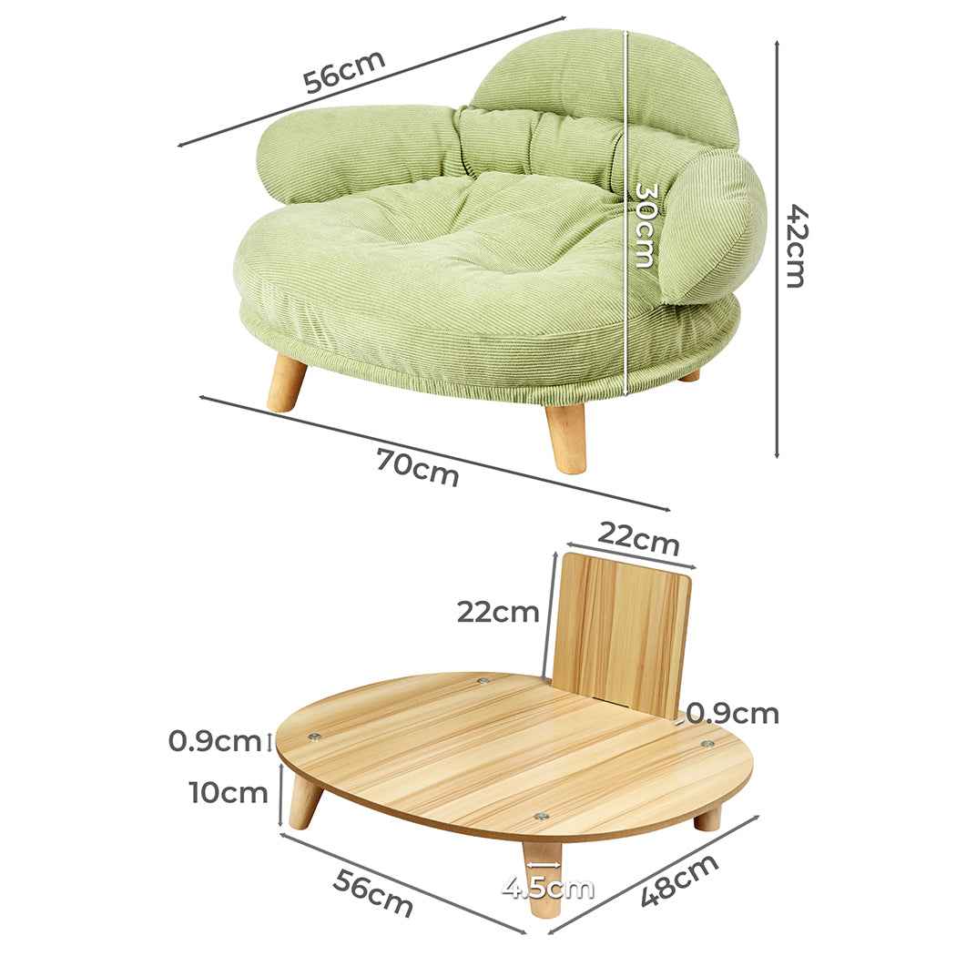 Pawz Elevated Pet Dog Cat Sofa Bed Couch XL Size Green