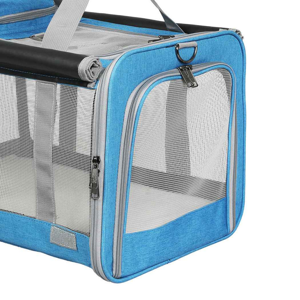 Pawz 3 in 1 Pet Soft Crate Dog Cat Carrier XL Size Blue